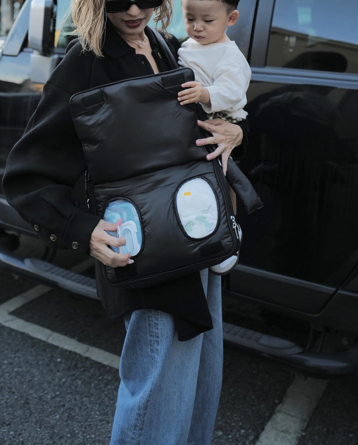 quilting mothers pouch bag -BLK-