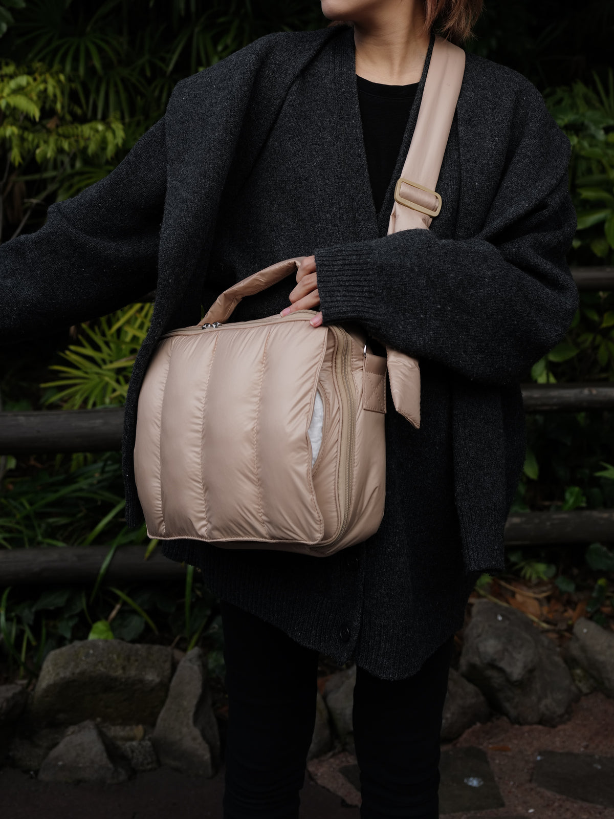 quilting mothers pouch bag -LATTE-
