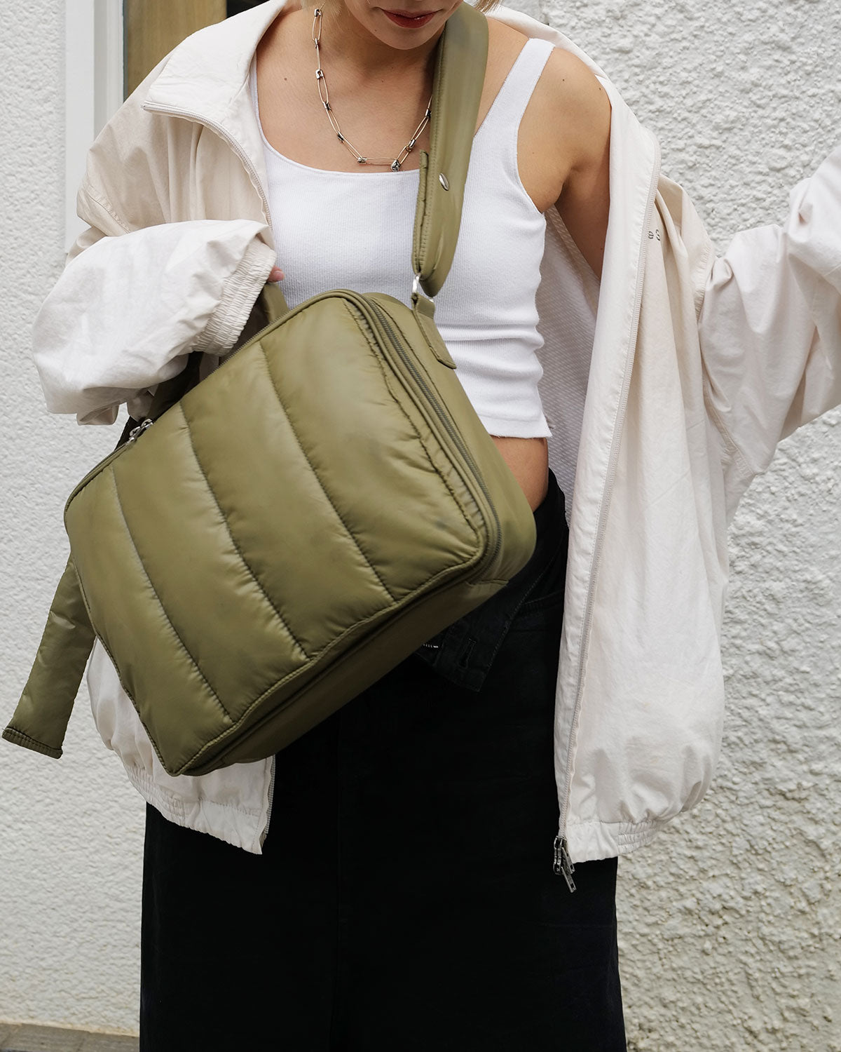【限定カラー】quilting mothers pouch bag　-KHAKI-