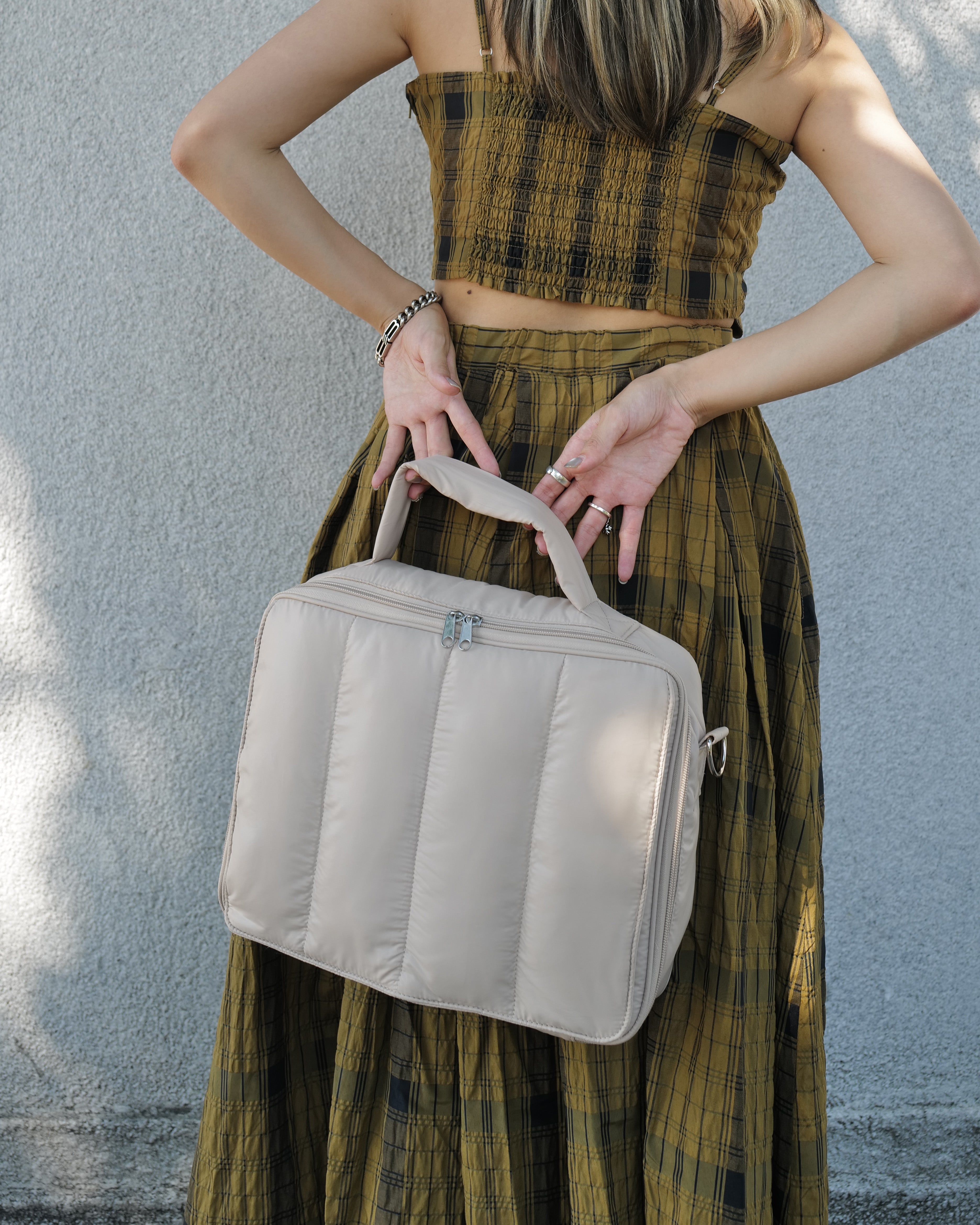 【限定カラー】quilting mothers pouch bag　-LATTE-