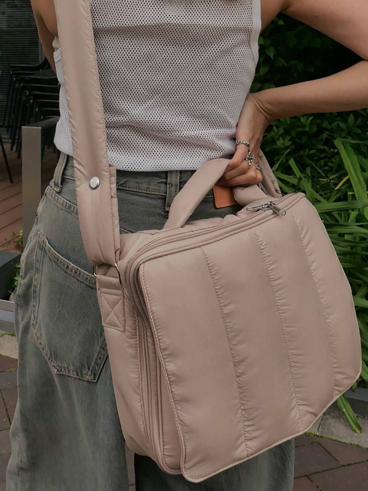quilting mothers pouch bag　-LATTE-