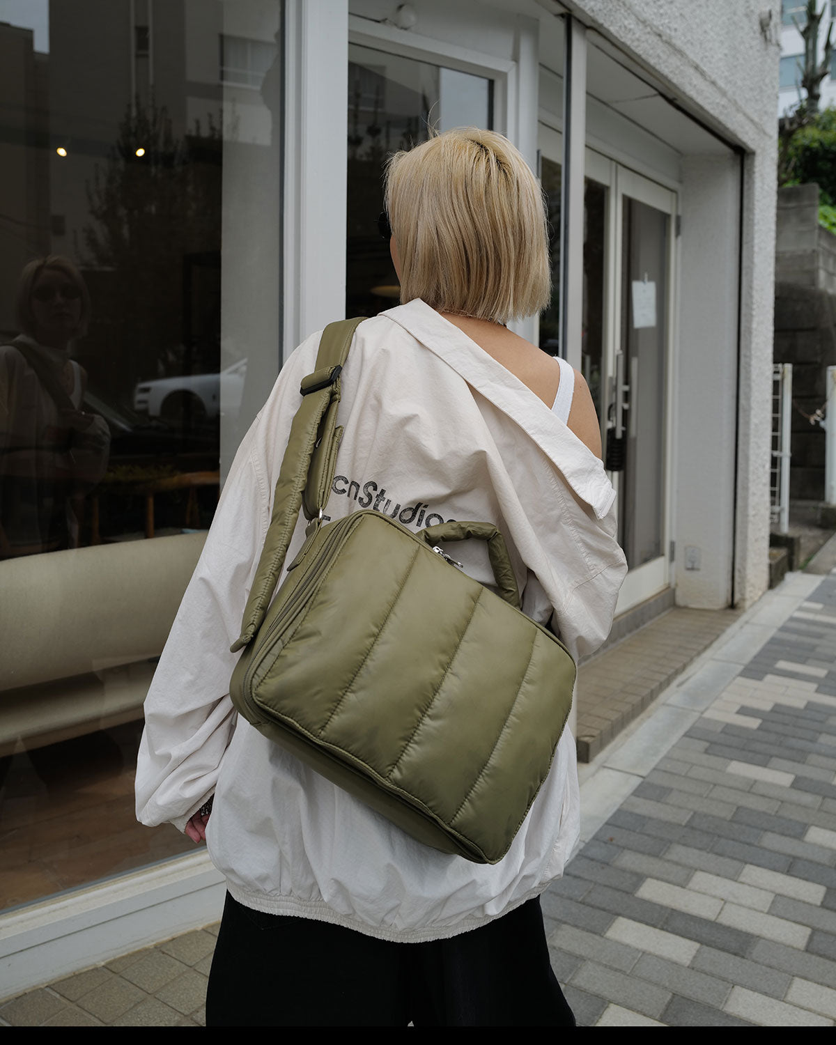 calin マザーズバッグ　LATTE 限定カラー】quilting mothers pouch bag -KHAKI- – Calin ONLINESTORE
